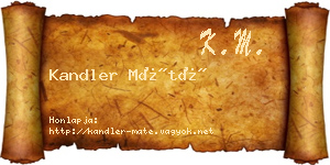 Kandler Máté névjegykártya