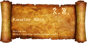Kandler Máté névjegykártya